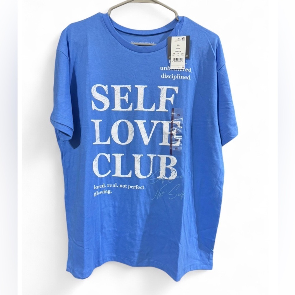 BUNDLE 2PCS of Size XXL Grayson Threads Blue Self Love Club Tee